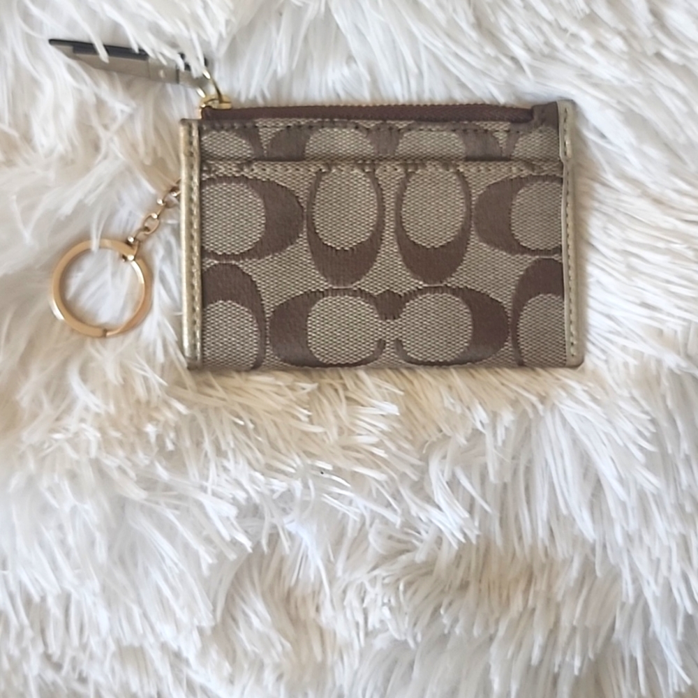 COACH KEYCHAIN AND COIN HOLDER GOLD HARDWEAR